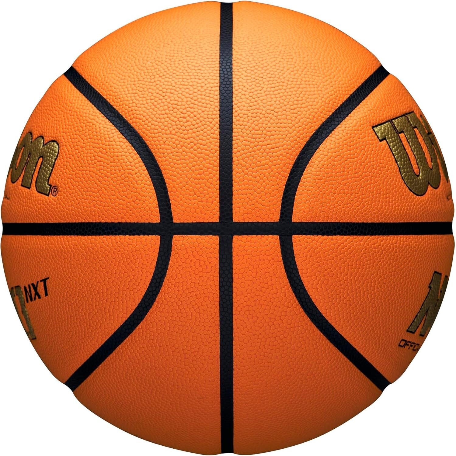 Elite NCAA Indoor Game Basketball - Size 7, Moisture-Managed Grip, Gold/Orange