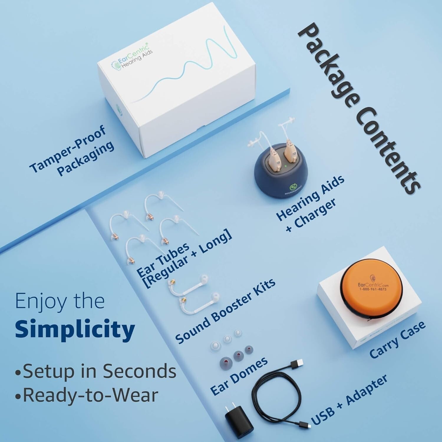 Easy-to-Use Hearing Aids for Seniors - Stylish Beige, Noise Reduction Technology