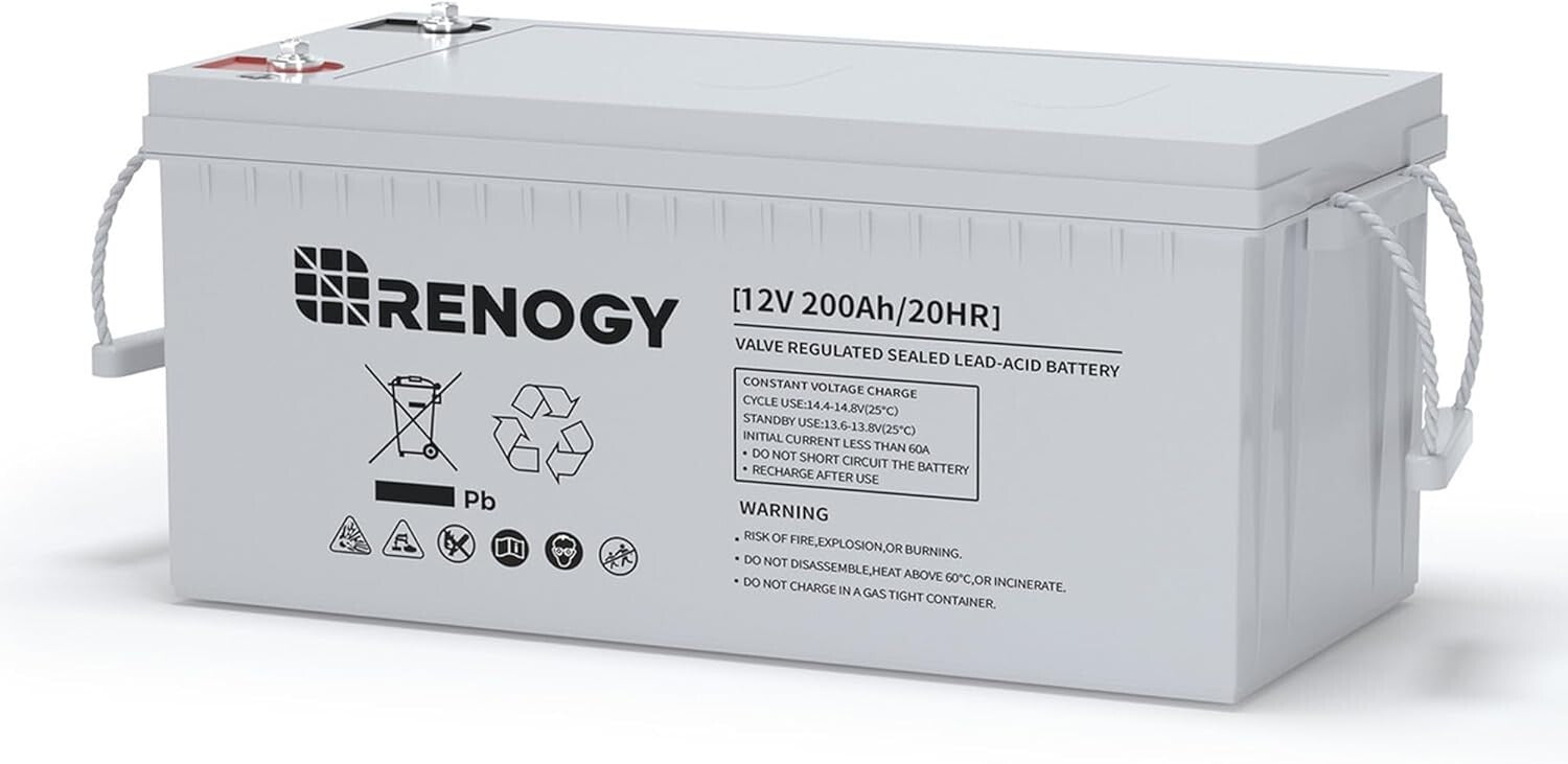 12V Deep Cycle Battery for RV & Off-Grid Systems - Lightweight & 200Ah Capacity