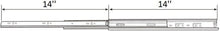 Load image into Gallery viewer, 14-Inch Full Extension Drawer Slides - Stainless Steel, Noise-Free Glide