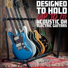 Load image into Gallery viewer, Compact Folding Guitar Stand for 7 Instrument Storage - Ideal for Travel
