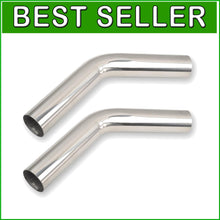 Load image into Gallery viewer, 2PCS 3'' OD 45° Mandrel Bend Exhaust Pipe - T304 Stainless Steel, Easy Install