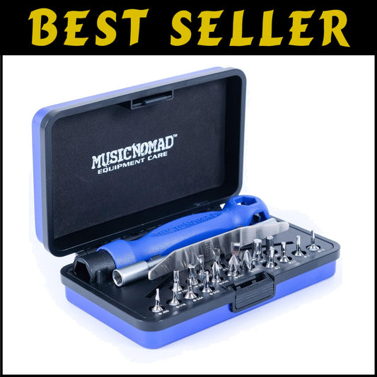 Comprehensive 26-Piece Guitar Tech Screwdriver and Wrench Set with Storage Case