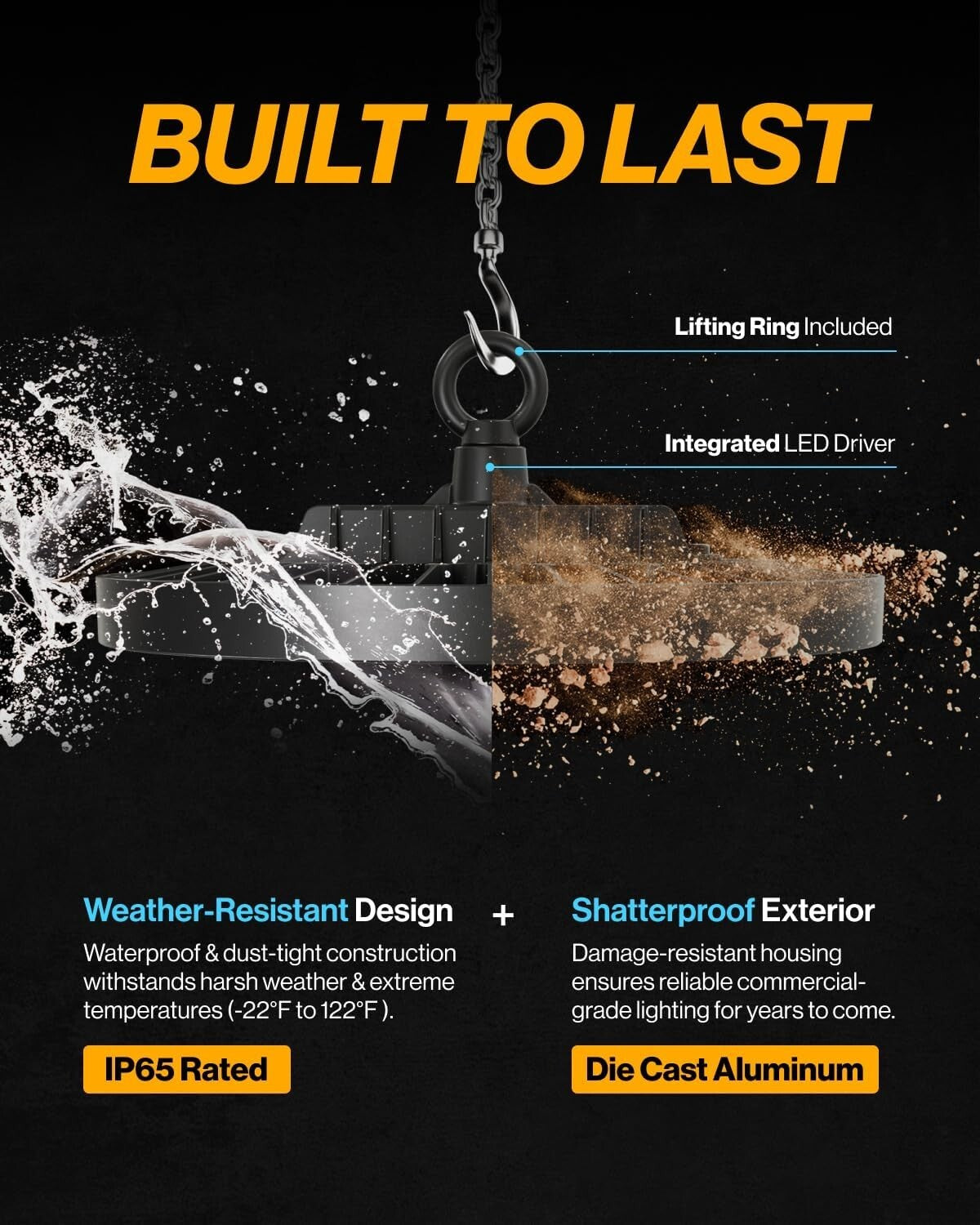 Ultra-Bright 21000 LM LED High Bay Light - 150W Dimmable for Gym & Warehouse Use