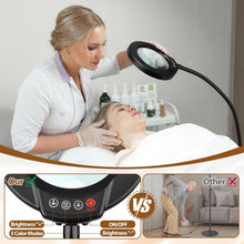 Load image into Gallery viewer, Ergonomic Magnifying Floor Lamp with 5X Lens and Adjustable Lighting Features