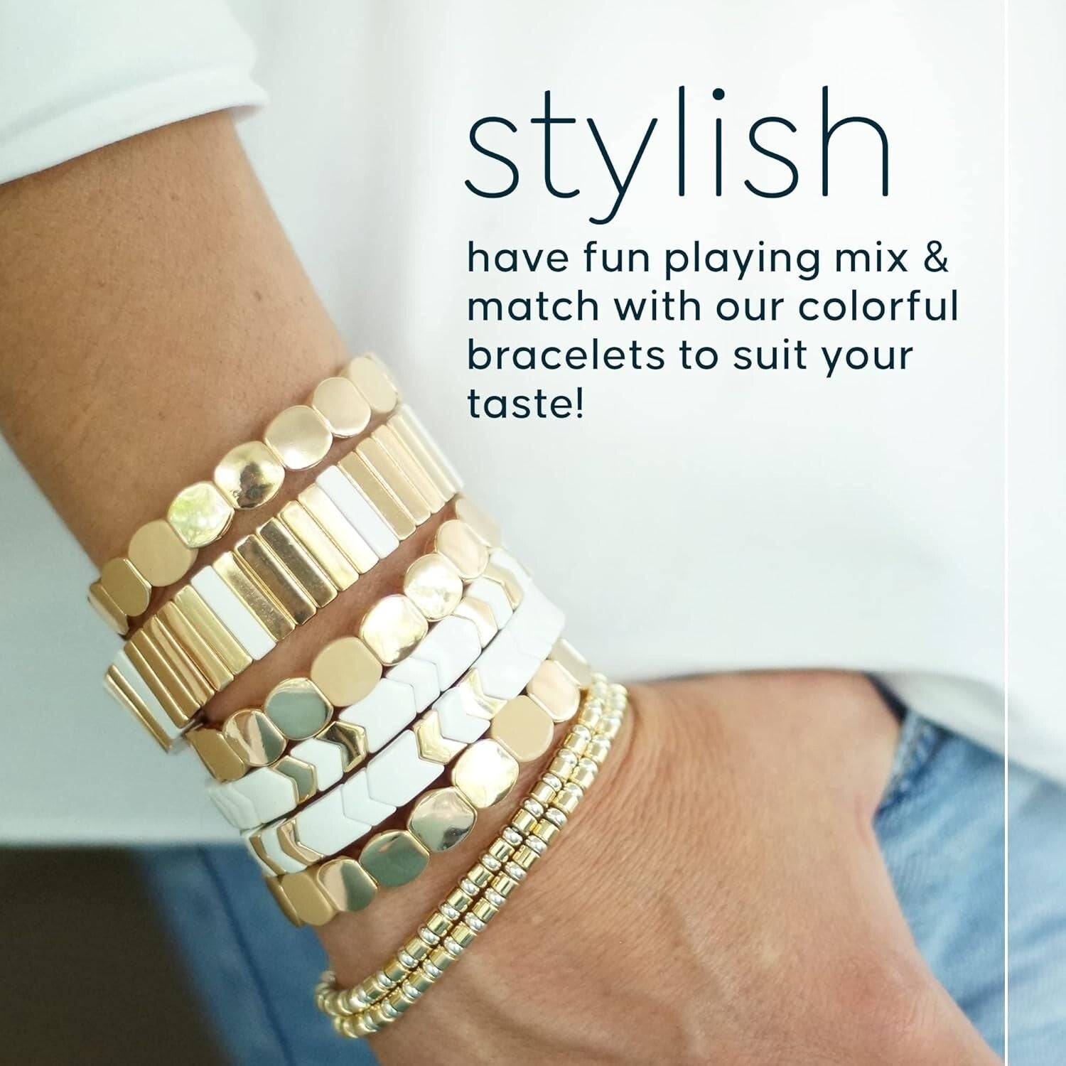 Trendy Gold Honeycomb & Enamel Stackable Bracelets for Women - Gift Ready!
