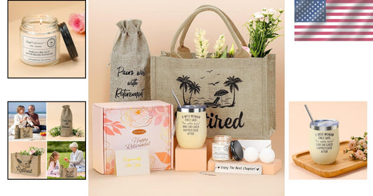 2025 Retirement Gifts for Her: Elegant Wine Tumblers & Relaxation Spa Set