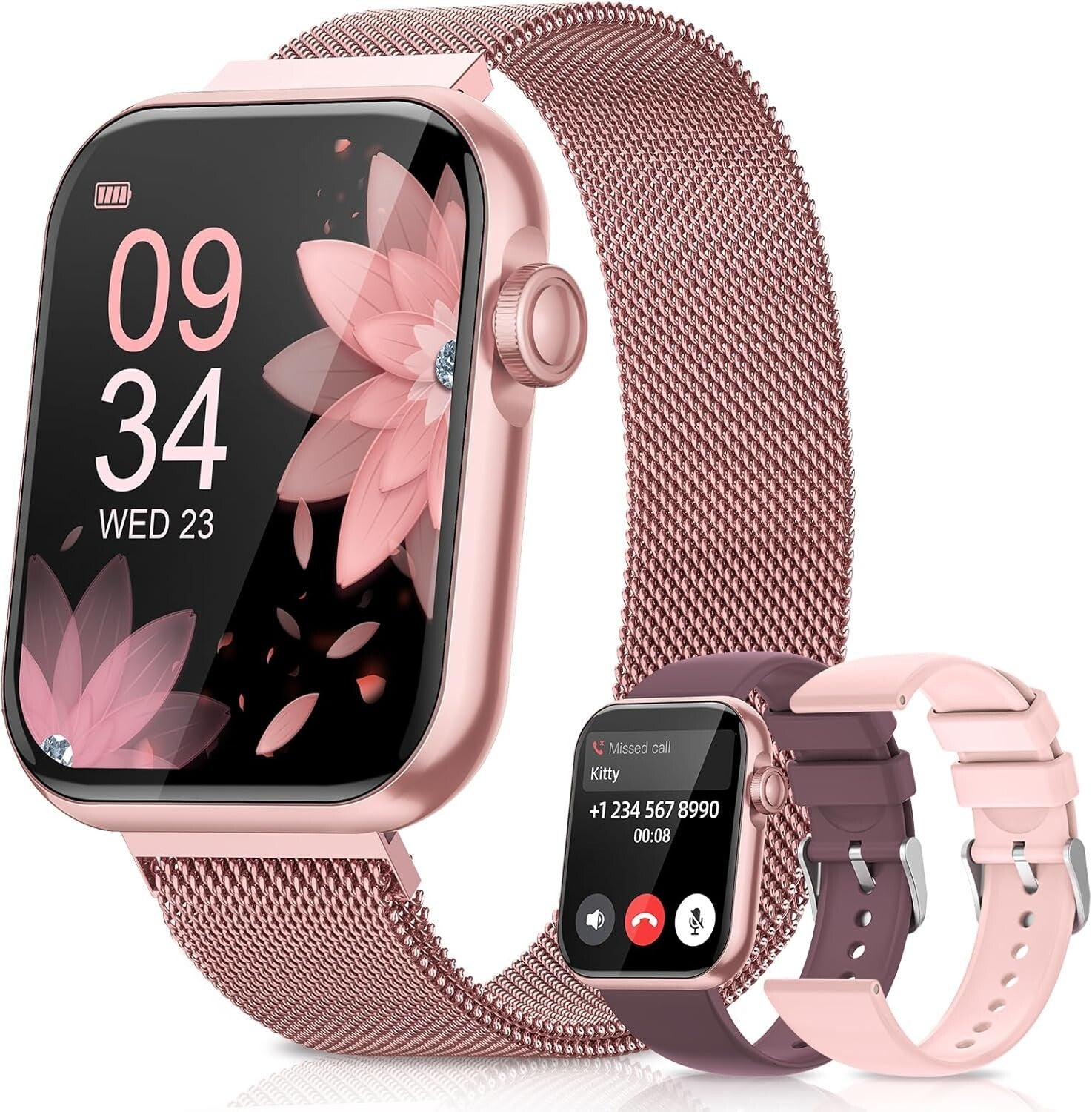 Elegant 1.85'' Smart Watch for Women - Health & Fitness Tracker with 100+ Modes