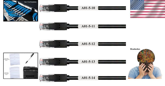 100 Sheets of Heat-Resistant Self-Adhesive Cable Labels – 3200 Total Labels