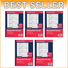 Load image into Gallery viewer, Enhanced Carbonless Money &amp; Rent Receipt Books - 5 Pack, 100 Sets Each
