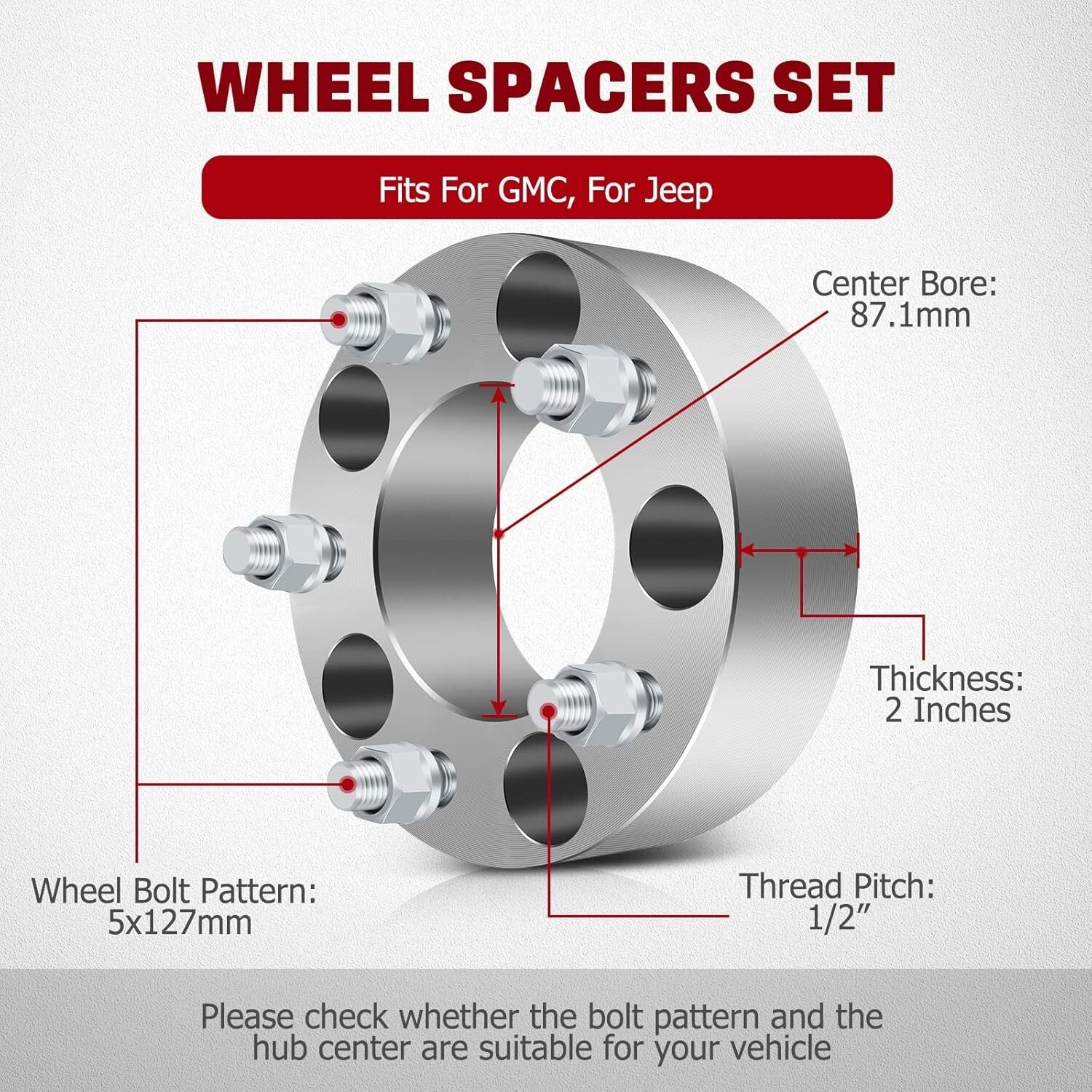 High-Performance 5x5 Wheel Spacers - Compatible with Wrangler & Grand Cherokee