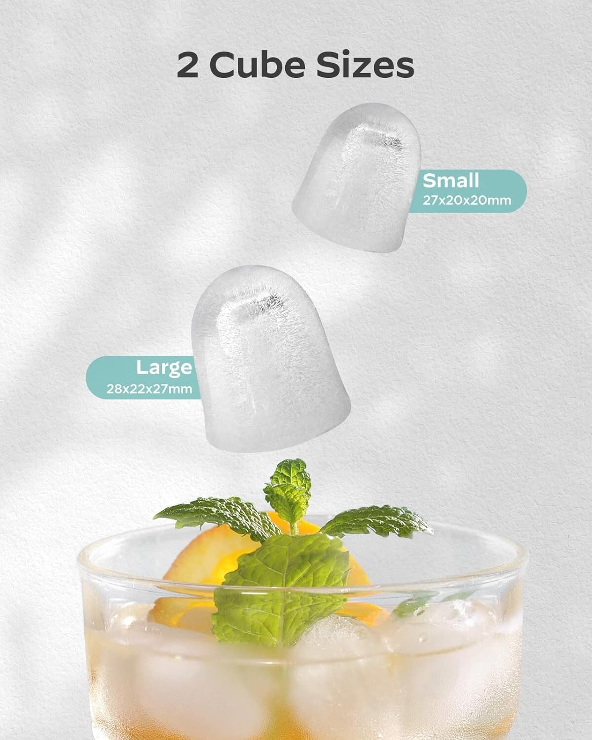 Quiet Portable Ice Maker with Basket & Scoop - Ideal for RV, Camping, and Home