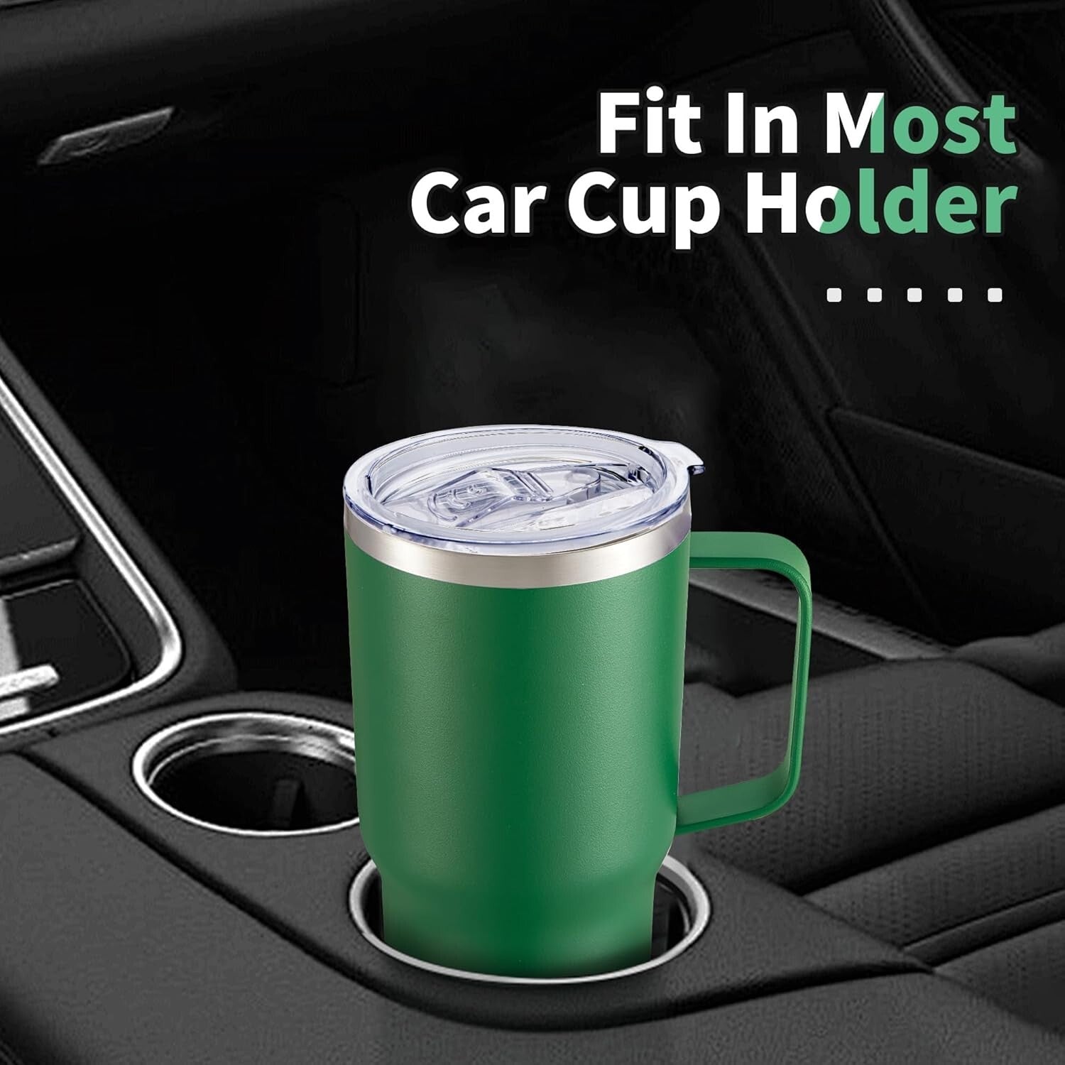 Bulk Stainless Steel Tumblers - 20 oz Double Wall Travel Mugs, 6 Pack Dark Green