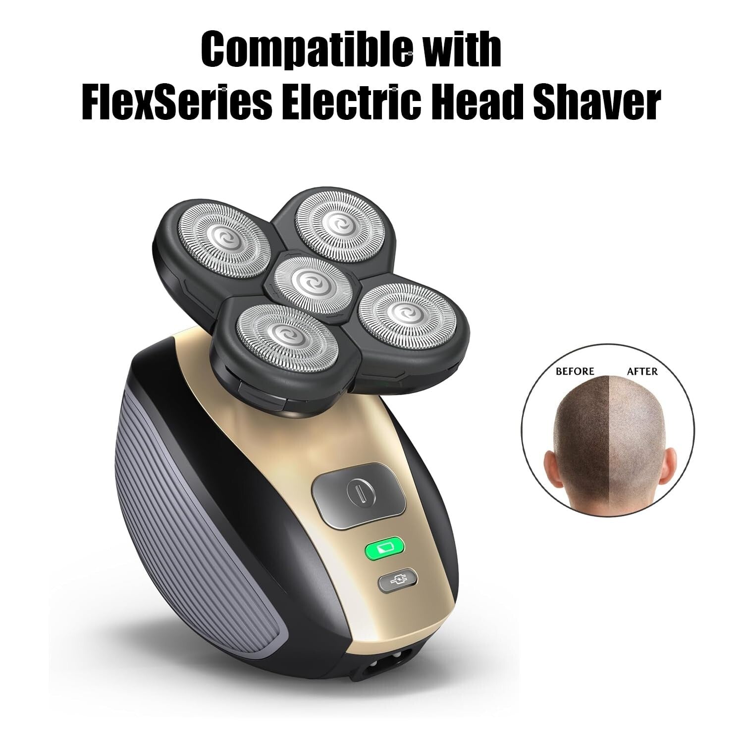 4PCS 360-Degree Shaver Replacement Blades for Bald Men & Women - Safe and Smooth