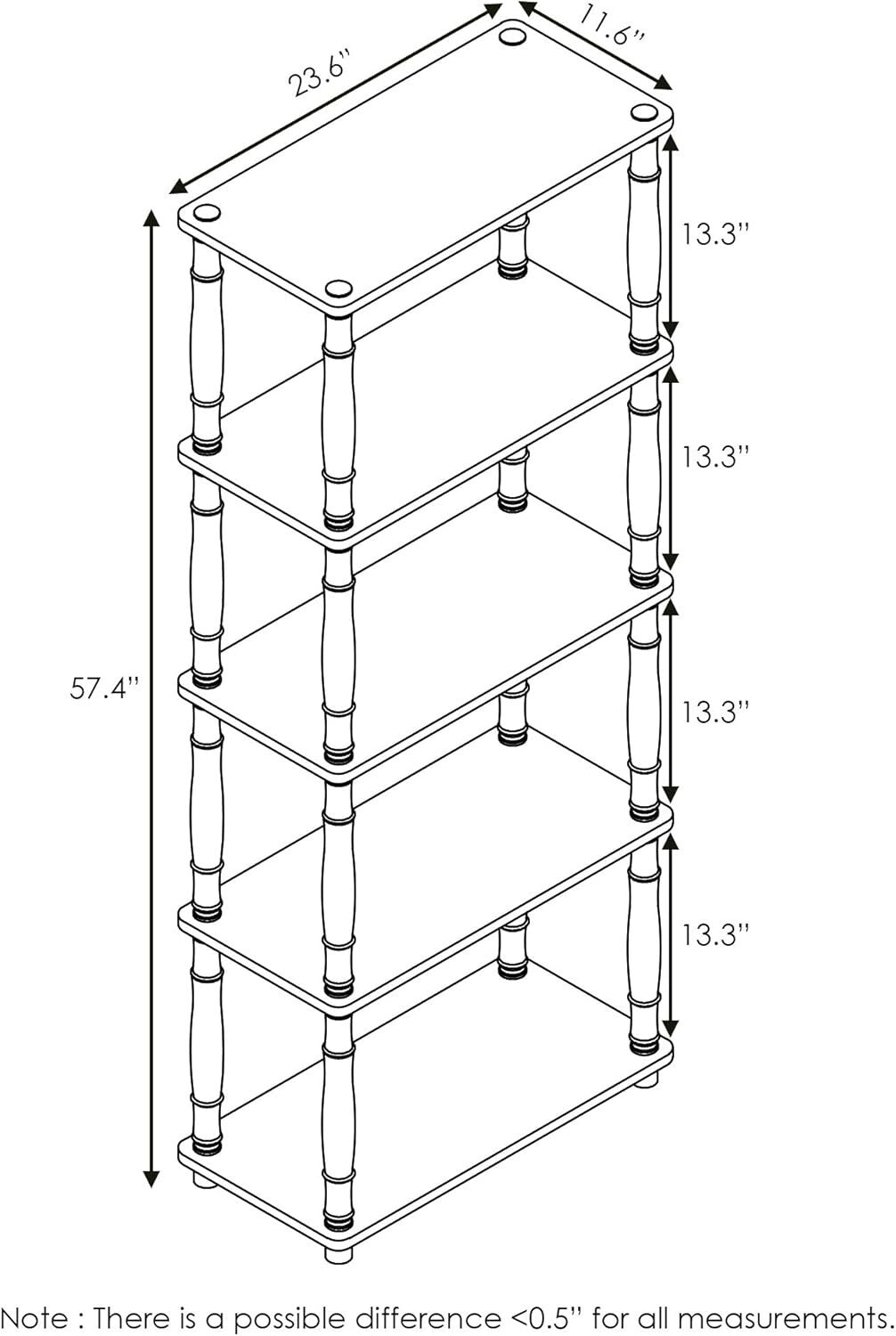 Elegant Dark Cherry Display Rack - 5-Tier Freestanding Multipurpose Solution