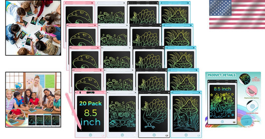 Eye-Protecting Writing Tablets for Kids - Colorful 8.5 Inch LCD Doodle Boards