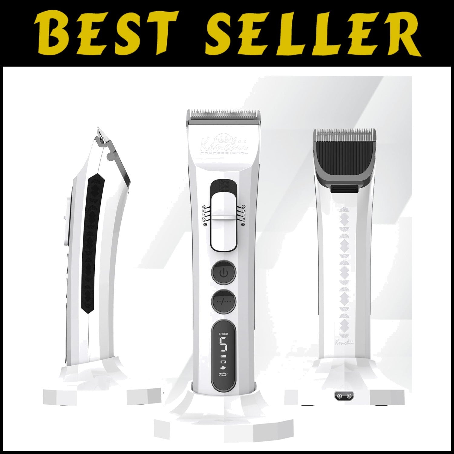 4-in-1 Cordless Dog Grooming Clippers - Quiet, Precision Trim Tool in White