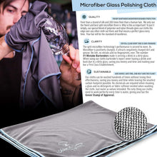 Load image into Gallery viewer, Reusable 25x20 Inch Microfiber Glass Cloths - Stylish Grey for Perfect Shine