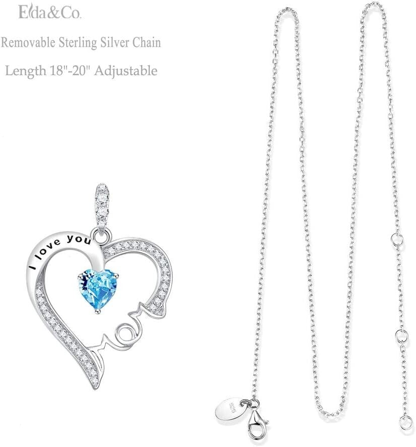 Charming Aquamarine Heart Necklace - Perfect Gift for Mother's Day & Birthdays