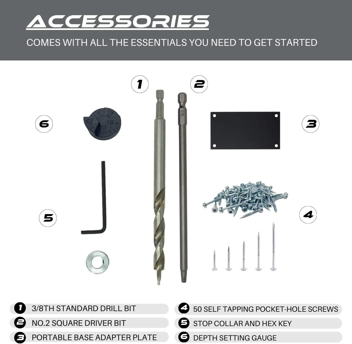 Adjustable Aluminum Pocket Hole Jig Kit M1 - Precision Woodworking Tool