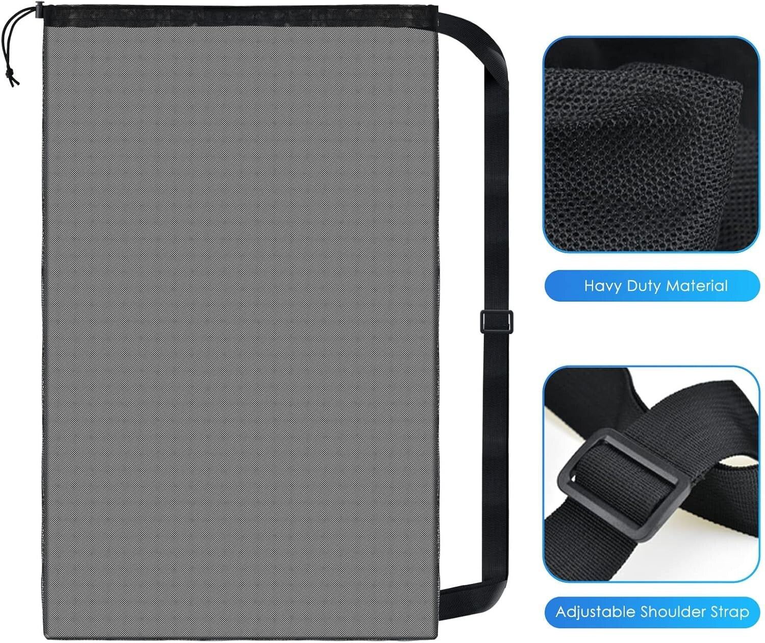 Durable 30"x40" Sports Ball Carrier with Adjustable Strap & Fresh Airflow Design