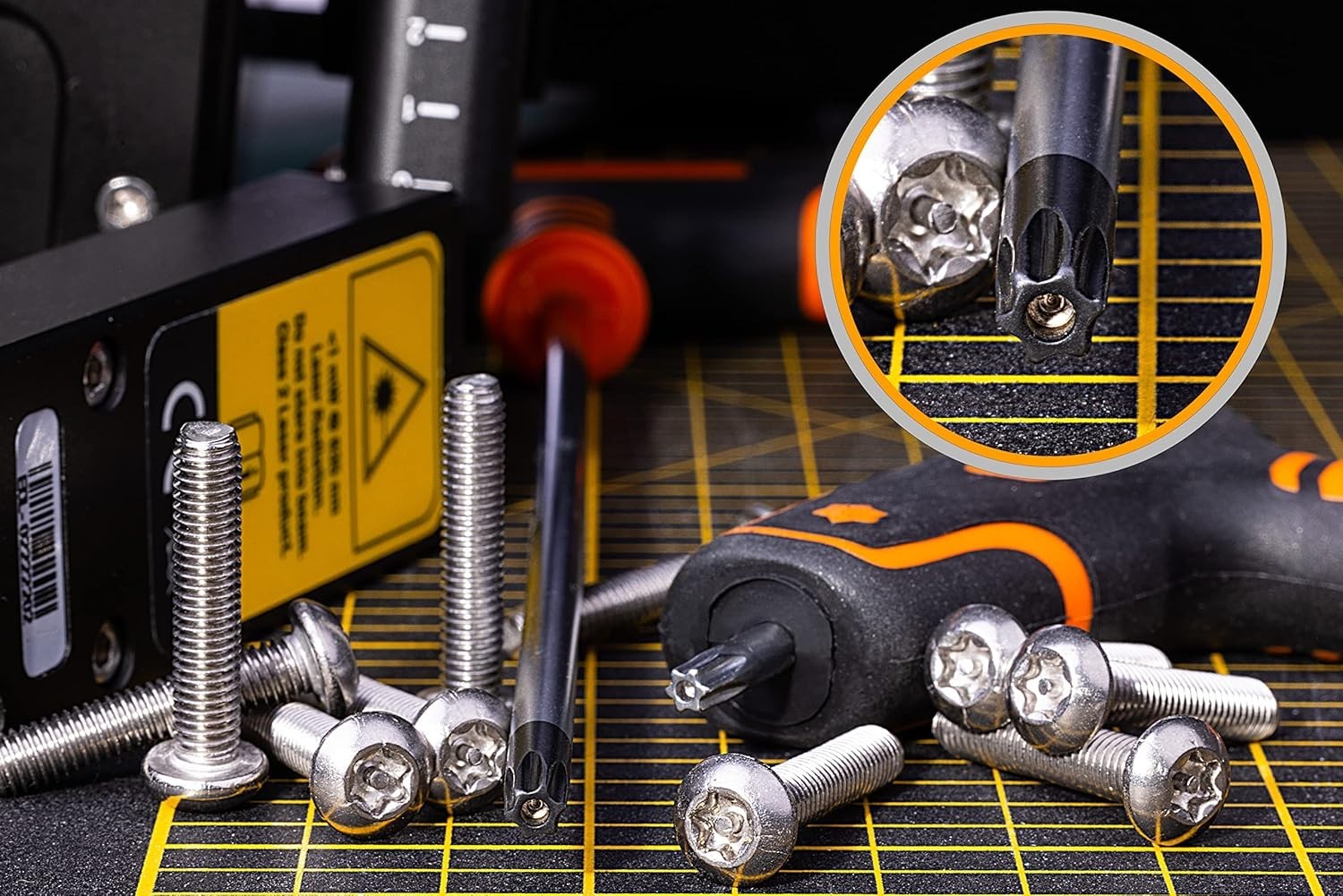 Durable T-handle Torx Wrench Set - Precision Cut Sizes T10 to T50 in Storage Box