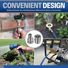 Load image into Gallery viewer, 304 Stainless Steel Quick Connect Garden Hose Fittings Set - One Hand Operation