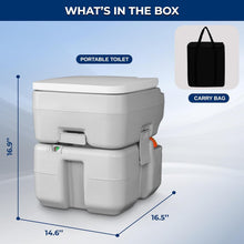 Load image into Gallery viewer, 5.2-Gallon Leak-Proof Portable Camping Toilet - Ideal for Hiking &amp; Boating