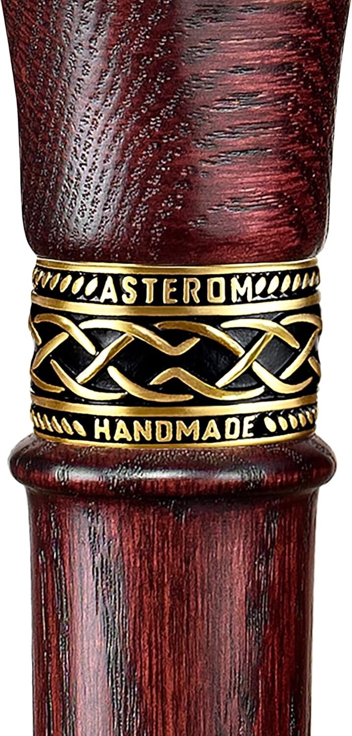 Fashionable Handmade Oak Walking Stick with Ergonomic Grip - 33" Long