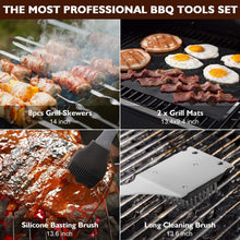 Load image into Gallery viewer, Versatile 34-Piece Outdoor BBQ Kit with Tools &amp; Accessories - Dishwasher Safe