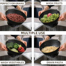 Load image into Gallery viewer, Elegant Matte Black Colanders - Rust-Resistant Metal Strainer Set for All Foods