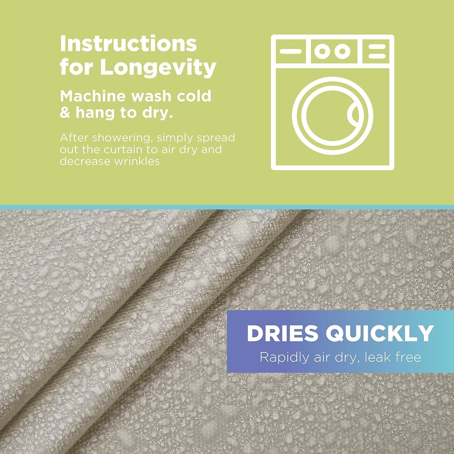 All Natural 70" x 74" Cotton Shower Curtain – Modern and Water-Resistant