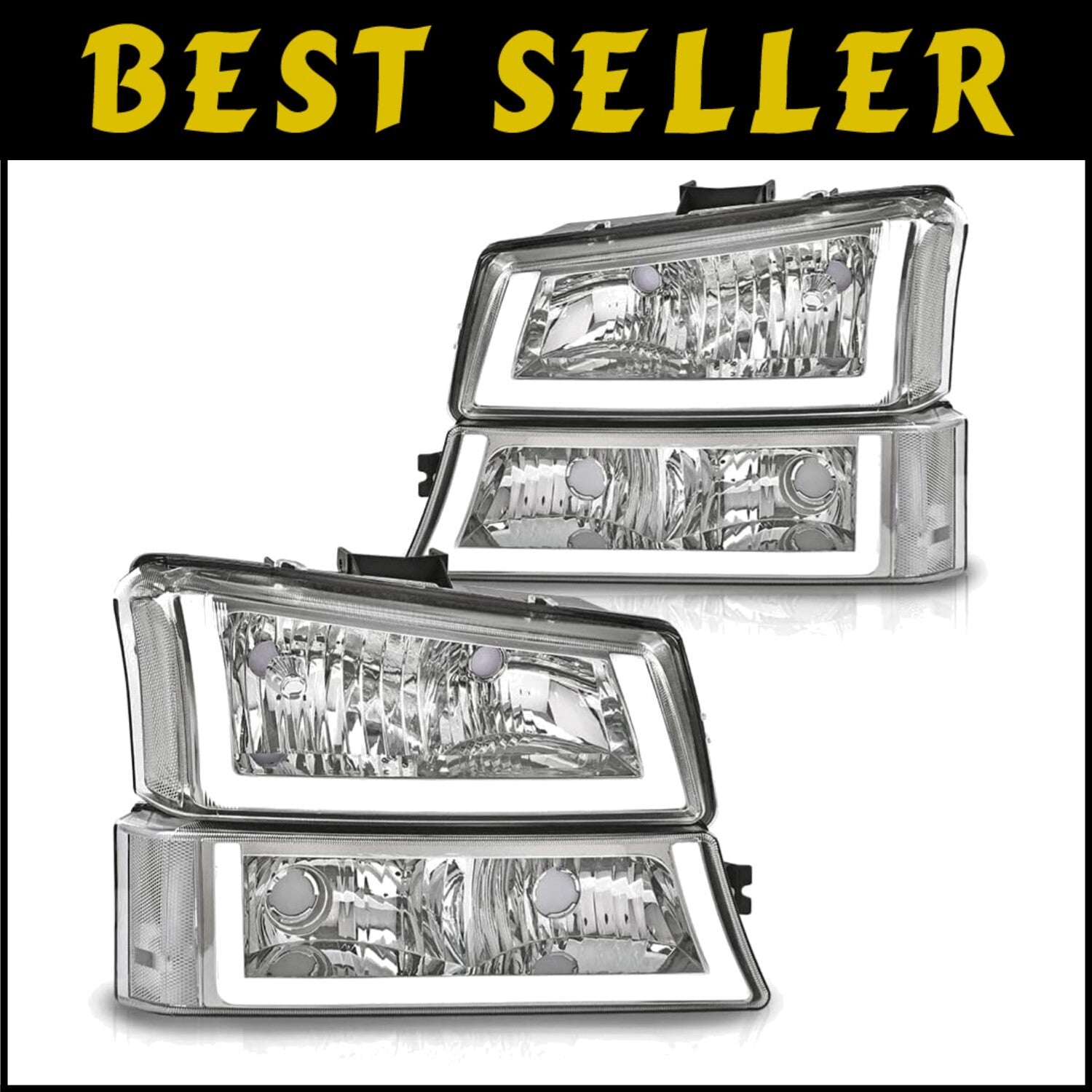 Direct Bolt-On Chrome Headlight Assembly for 2003-2006 Chevy Silverado 1500/2500