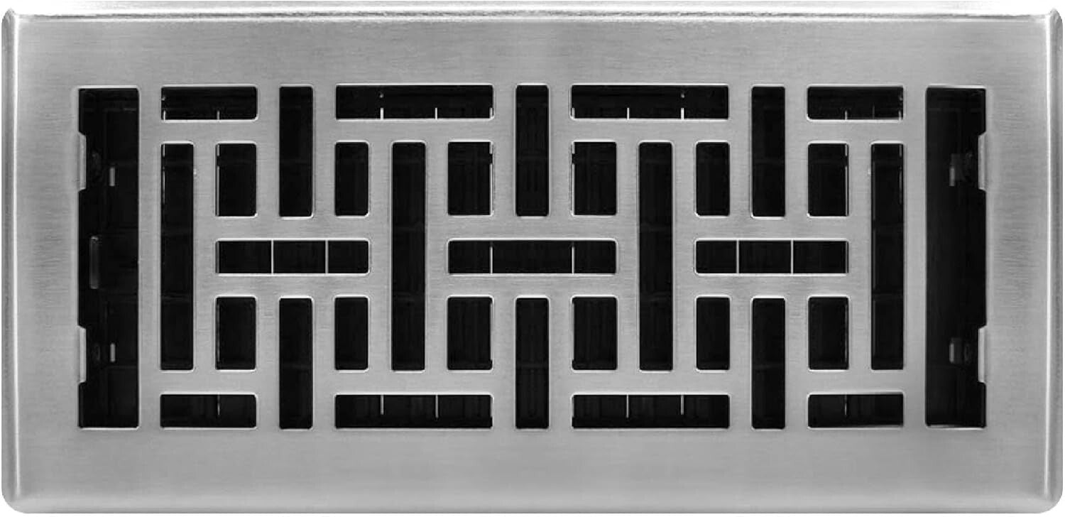 Elegant 4-Pack of 4x10 Vent Covers in Brushed Nickel Finish for Home Decor