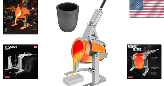 Professional-Grade Graphite Crucible Set with Tongs - Perfect for Casting 6kg