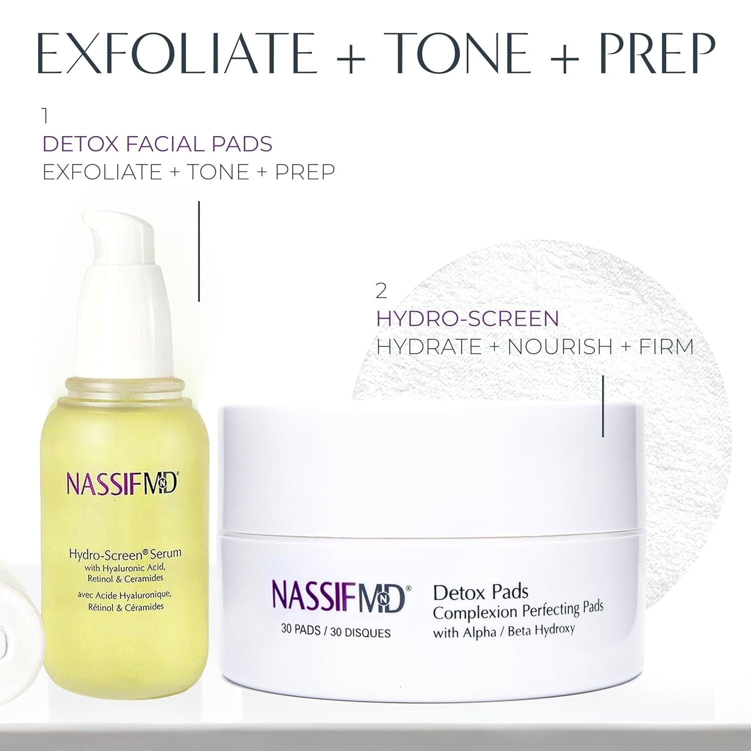 Detoxifying AHA Skin Pads with Witch Hazel & Salicylic Acid - 60 Pads, Adult Use