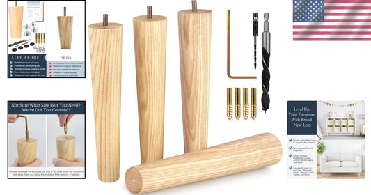 All-in-One Premium Ash Wood Legs Set - Effortless Installation & Versatile Style