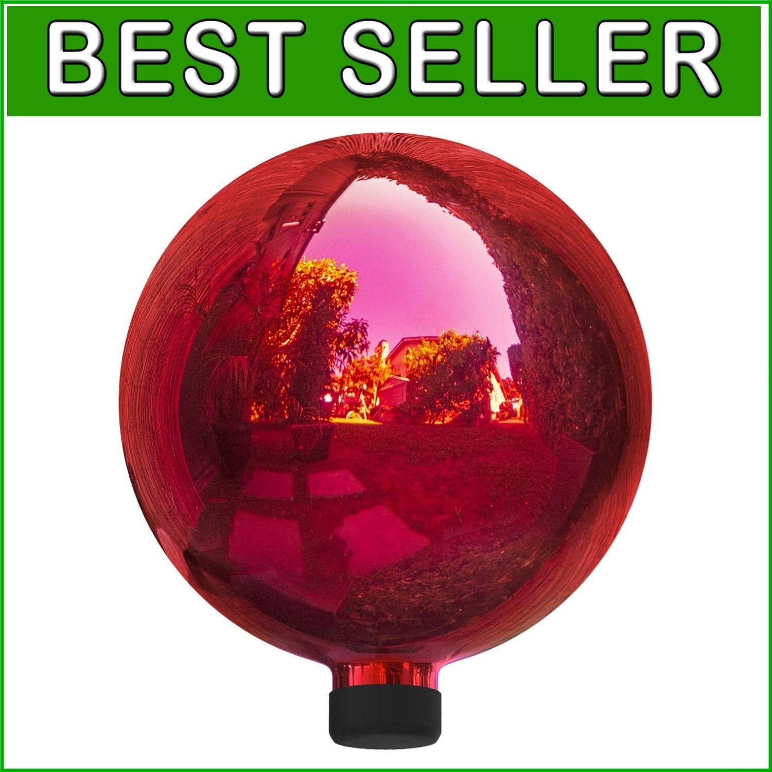 10" Weather-Resistant Art Deco Glass Gazing Sphere for Home & Garden