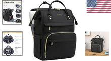 Load image into Gallery viewer, Professional Black Laptop Backpack for Women - Perfect for Teachers and Nurses