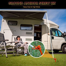 Load image into Gallery viewer, Versatile 8 Pcs Heavy-Duty Ground Anchors - 12" Orange Stakes for Camping &amp; More