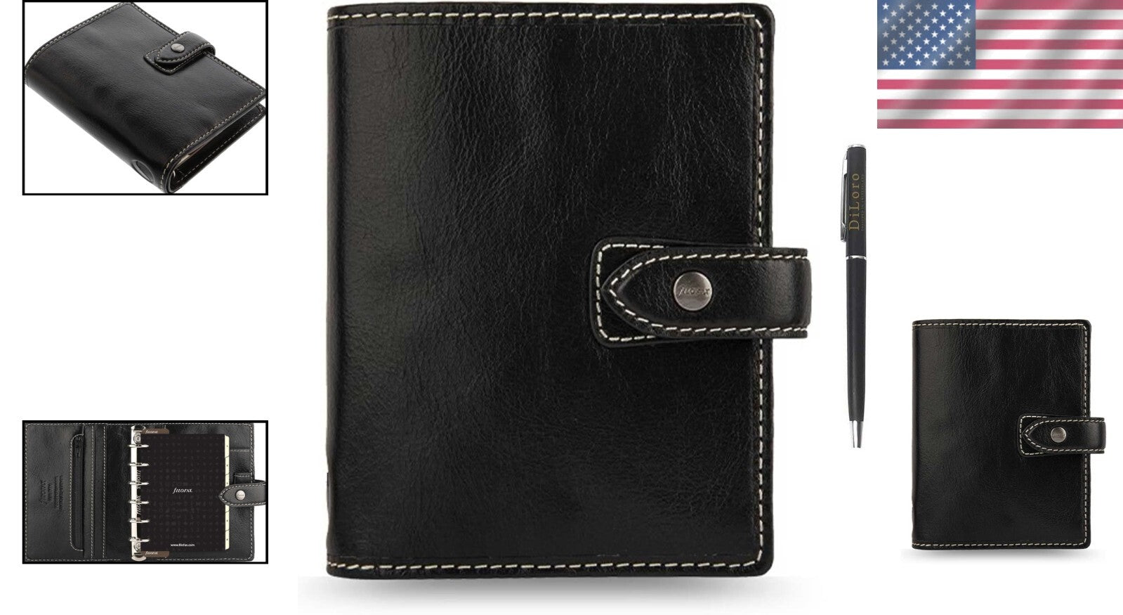 Compact Pocket-Sized 2024 Leather Organizer with Pen - Perfect for On-the-Go