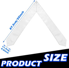 Load image into Gallery viewer, 70-Inch Graduation Stoles in Bulk - 12 Classic White Satin Sashes for Graduates