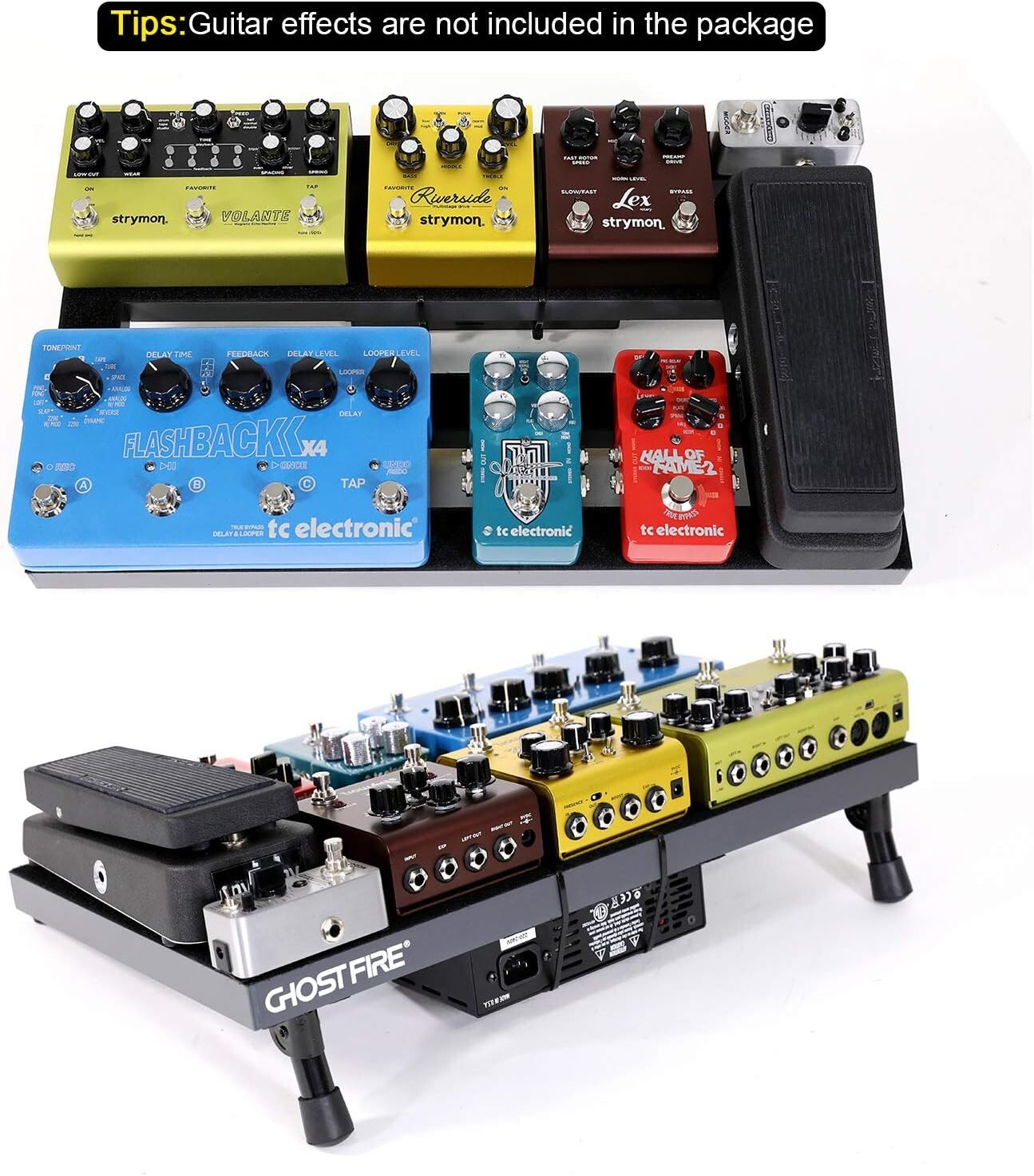 Ergonomic Ghost Fire Guitar Pedal Board with Carry Bag - 1.76 lb Aluminum Alloy