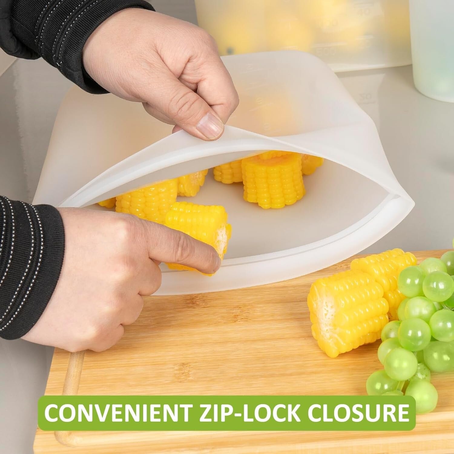 12-Pack Food-Grade Silicone Bags - Ziplock, Microwave, Freezer, Dishwasher Safe