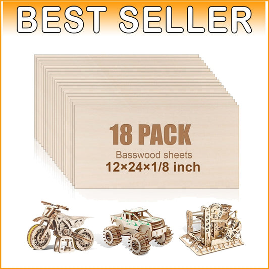 Versatile 12x24 Inch Basswood Sheets - Ideal for DIY Projects & Wood Burning