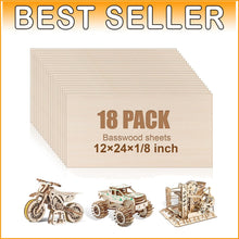 Load image into Gallery viewer, Versatile 12x24 Inch Basswood Sheets - Ideal for DIY Projects &amp; Wood Burning
