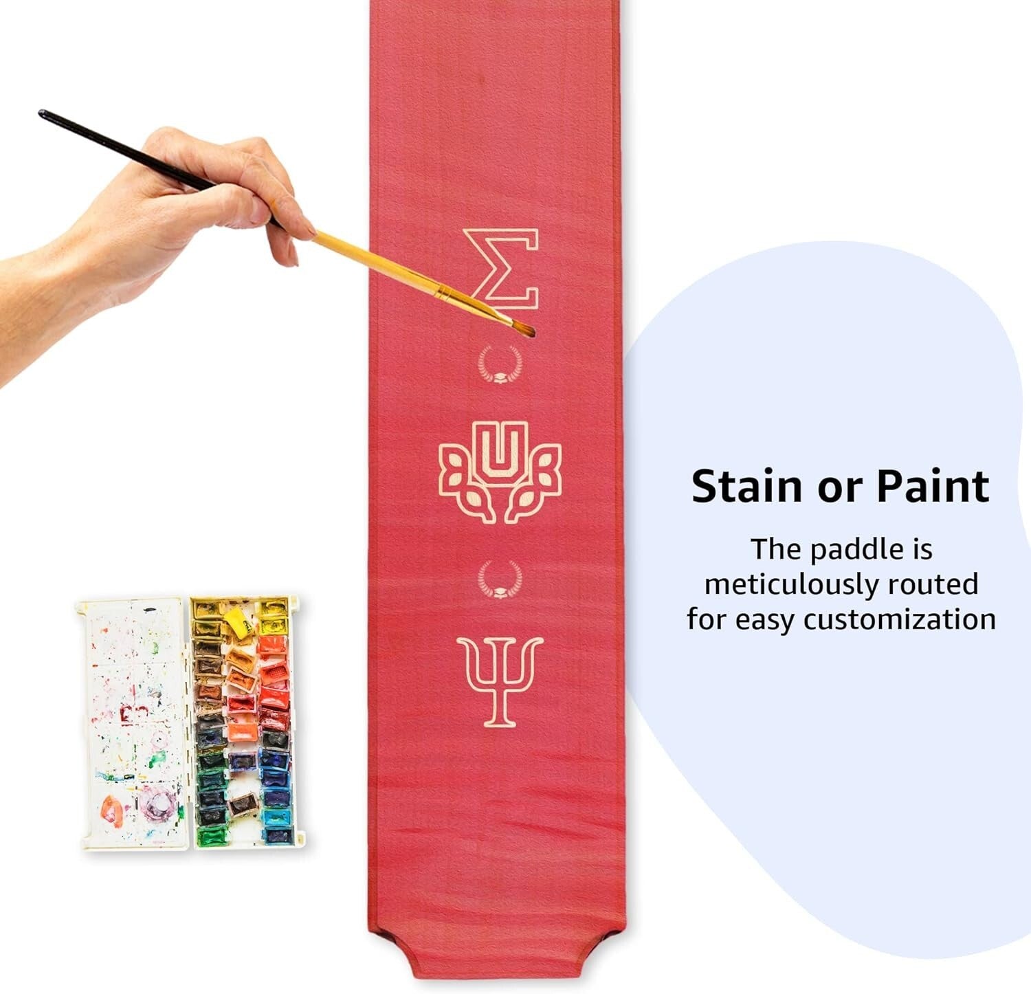 Durable Wooden Paddle - 36-Inch Greek Tradition Paddle for Ceremonies & Gifts