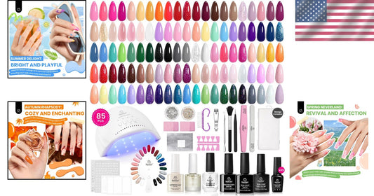 Beetles Gel Polish Kit: 55 Glossy Colors & Nail Tools - Perfect Gift for Her