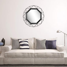 Load image into Gallery viewer, Versatile 28.3" Octagonal Black Wall Mirror with Easy Mounting Brackets