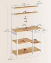 Load image into Gallery viewer, 35.4 Inch Microwave Stand with 4 AC Outlets - Sturdy Kitchen Organizer in Oak